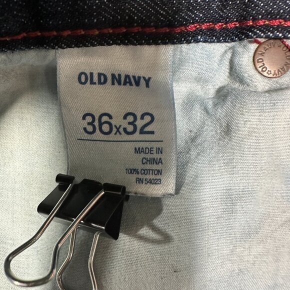Old Navy Jeans Mens 36 Bootcut Dark Wash Cotton Pockets Zip Fly - Picture 6 of 9